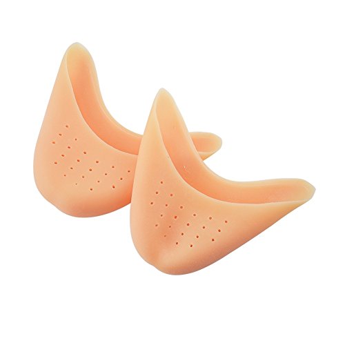 Soumit Respirable Casquettes de Pieds avec Trous d'air pour Danse Ballet (Beige), Confortable Élastique Capuchons d'orteils pour Danseur, Doux Protecteur en Silicone Gel pour Pointe des Pieds