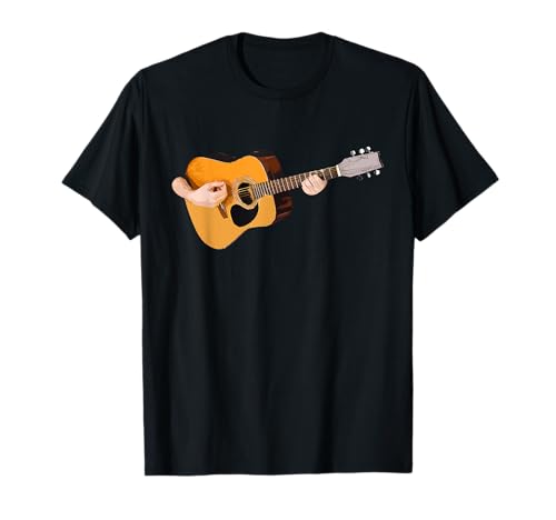 Guitarrista Acústico Melodía Músico Arte y Estilo Camiseta