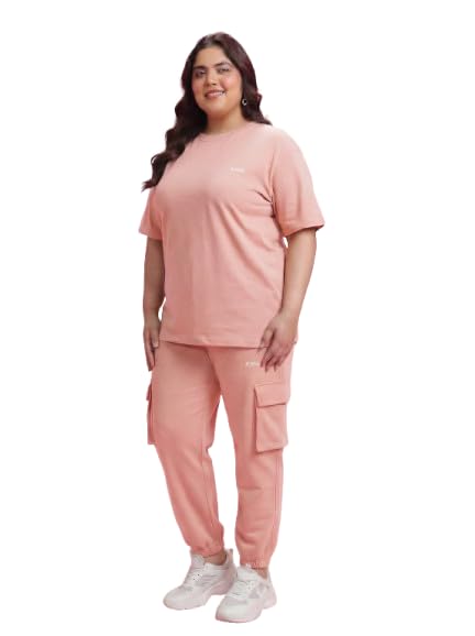 Image of Kepa Plus Size Summer Co Ord Set for Women | Top and Lower Set with Stretchable Waistband | Stylish Airport Outfit for Women | Western Track Suit Co-Ord Set for Casual Wear