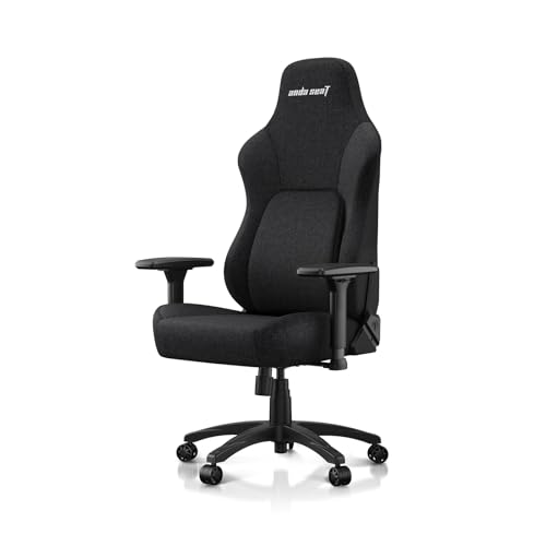 Anda Seat Phantom 4 Black Fabric Gaming Chairs for Adults - Large Wide Seat Gamer Chair with Dynamic Lumbar Support Comfortable Ergonomic Video Game Seats with Headrest - 2D Armrests