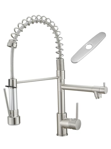 Image of AIMADI Faucet for Kitchen Sink,Commercial Single Handle Single Hole | Pull Down Kitchen Faucet with Deck Plate llaves para fregaderos de cocina