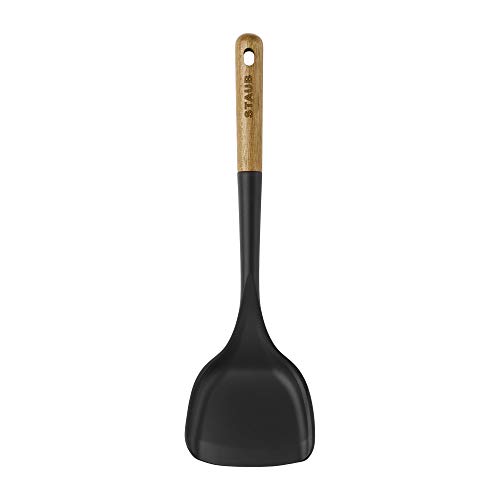 Image of Staub Cast Iron 4-qt Round Cocotte with Glass Lid - Cherry & Accessories Turner, One Size, Matte Black