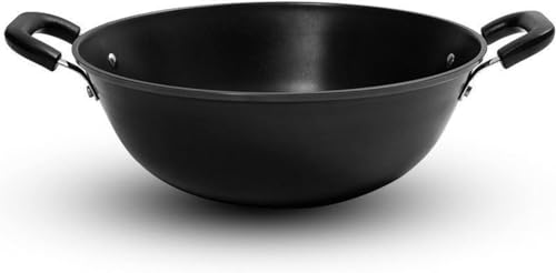 Wok de hierro fundido con mango ergonómico 36 cm miniatura 1