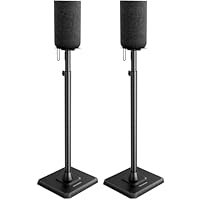 Perlegear Lautsprecherständer Paar, höhenverstellbar von 83,8 bis 106,7 cm, Ständer für kleine Lautsprecher, Boxenständer & Satellitenlautsprecher mit Kabelmanagement, 6 kg Tragkraft, PGSS12