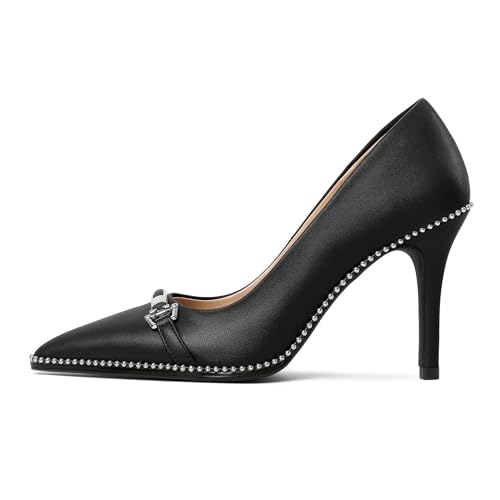 Image of Women's High Heel Pumps Stiletto Heel Pumps for Women Pointed Toe Heels Elegant Classic 3.5 Inch Beaded Pumps