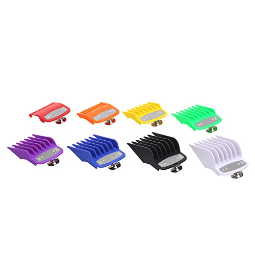 Sunydog 8PCS Guía de Corte Peine de peluquería Juego de Herramientas de peluquería Juego de Peine de límite Colorido Compatible con la cortadora de Cabello eléctrica WAHL Cover
