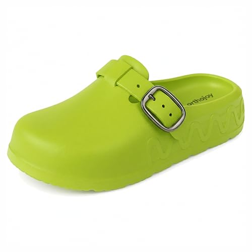 Image of ORTHO JOY Orthopedic Arch Support Clogs for Women - Comfort Slip-On Toe Post Slides with Adjustable Strap & Cushion Sole