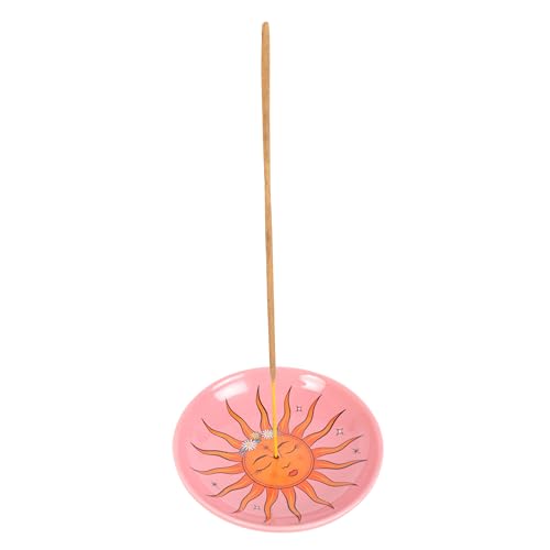 Sun Celestial Incense Holder: Celestial Dreams Stand with Sun and Moon Motif - Tarot Card Inspired Modern Ceramic Dish for Aromatherapy