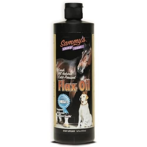 Sammy’s™ Shiny Coat Flaxseed Oil for Pets, Pure Flax Oil for Animals, Omega-3 Fatty Acids for Dogs, Flaxseed Oil Liquid Supplement for Skin and Coat, Flaxseed for Dogs, Cats, Other Pets - 16 oz