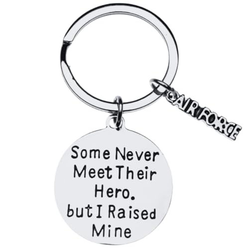 Infinity Collection Air Force Mom - Dad Charm Keychain, Raised Hero Jewelry, United Stated AirForce Gift, Military Mother - Father Keychain