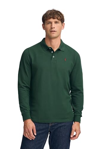 Polo Club Polo de Manga Larga Verde Hombre con Logo Bordado 100%...
