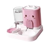 Bothyi Automatic Pet Feeder Pet Food Bowl Feeding Station Convenient Water Dispenser Cats Feeder for Bunny Puppy Small Animals, Pink