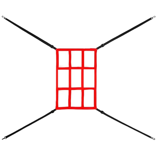 Adjustable Baseball Pitching Target Net, 9-Hole Red Design, Made of Polyester, Great for Pitching Practice, Customizable Target Area, Perfect for Speed & Accuracy Enhancement