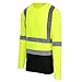West Chester 47410 Hi-Visibility Color Block Safety Long Sleeve Shirt - Green - Large, Polyester Birdseye Mesh, Exterior Chest Pocket, Wide Neck Opening