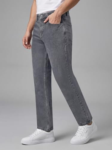 Image of Urbano Fashion Men's Relaxed Fit Washed Denim Jeans Non-Stretchable