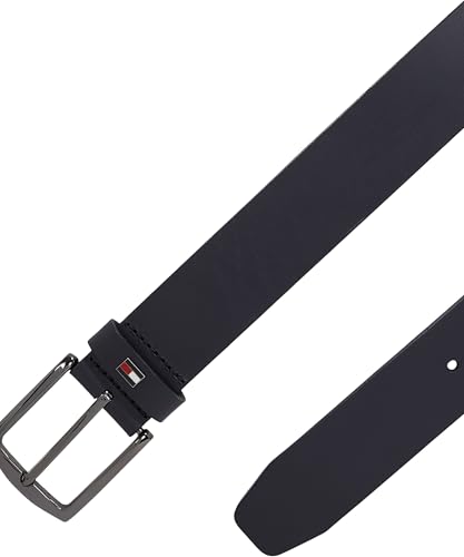 Tommy Hilfiger Ceinture Homme Denton 3,5 cm Cuir, Bleu (Space Blue), 105 cm