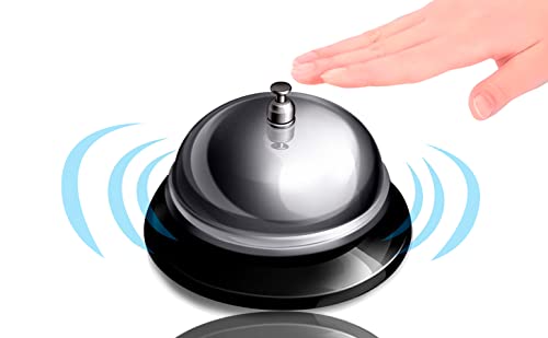  Campanello per reception di hotel, Campanello da tavolo Campanello di servizio classico in acciaio per chiamate di servizio-argento