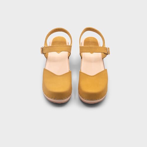 Image of Sandgrens Handmade Swedish Wood Clogs for Women, High Heel Sandal | Victoria