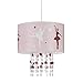 Relaxdays 10022847 Lampadario da soffitto per bambina lampada a sospensione da bambini con ballerina stelle mobili cameretta rosa