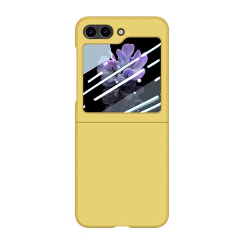 Coque Samsung Z Flip 5 antichoc jaune mat résout le problème des rayures d'écran externe