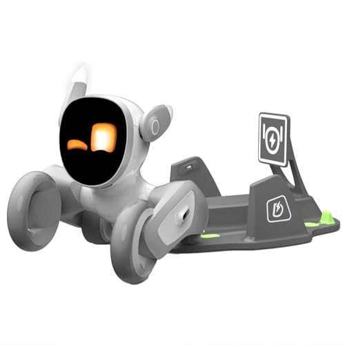 robot pet dog chatgpt-4o smart ai-powered companion voice amp gesture control real-time interaction robotics toys for kids home monitoring - includes charging dock