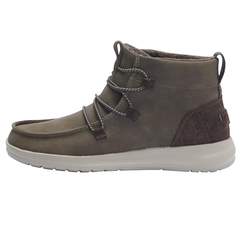 HEYDUDE Women's Eloise Recycled Leather Coffee Size 5 | Women’s Shoes | Women’s Casual Boots | Comfortable & Light-Weight