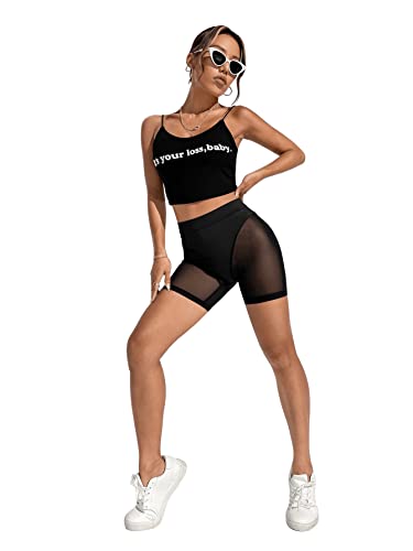 OYOANGLE Women's Sheer Mesh High Waist Biker Shorts Skinny Short Leggings Slip Shorts4