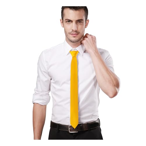 Image of Landisun Black Tie Men Women Solid Skinny Ties Slim Ties Satin Tie