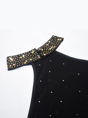 Image of PORRCEY Women Sexy Elegant Rhinestone Mesh See Through Evening Dresses Party Club Night Clubwear