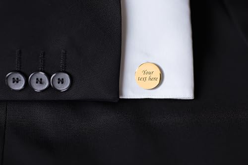 Custom engraved cufflinks for men, personalized wedding gift for groom, father of the bride & groom dad, best men, customized gold & silver cufflinks with dates, quotes or couples initials from bride4