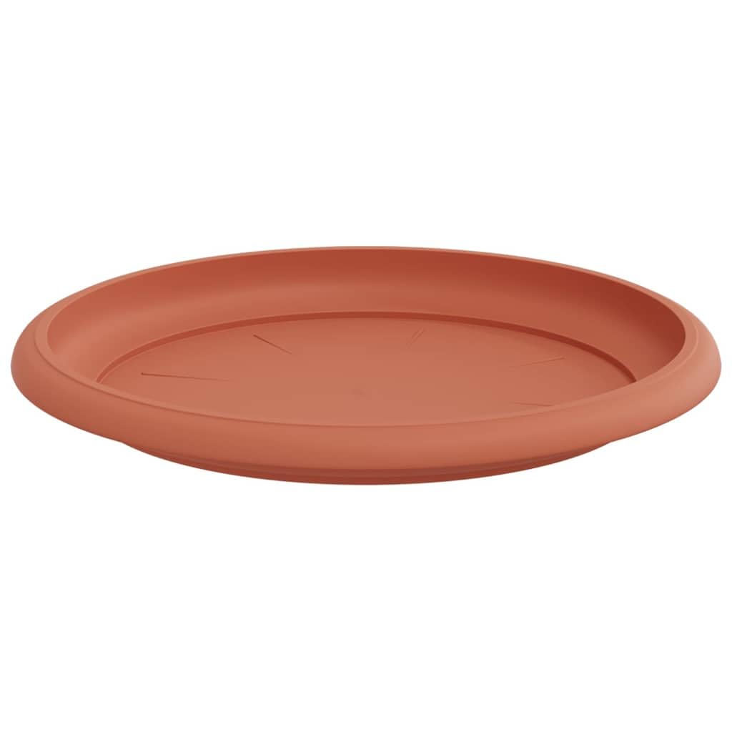 Runde Pflanzenuntersetzer 6er Set Ziegelrot Kunststoff Ø 19 x 2 cm für Blumentopf Pflanzgefäß Pflanzkübel, Indoor Freiluft Balkon Terrasse, gewichtsarm und pflegeleicht