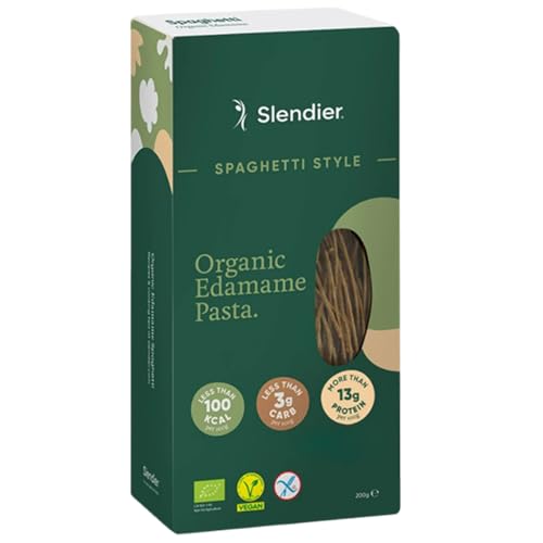 Slendier - Espaguetis de edamame | Espaguetis de edamame orgánicos | Sin gluten ni grasa | Una opción de comida saludable y práctica | Ideal para dietas keto y veganas | Favorece la salud digestiva