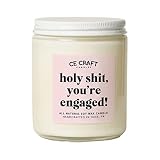 CE Craft - Holy Shit, You're Engaged Scented Candle - Gift for Engagement, Bride | Gift for Newly En