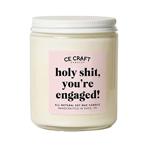 Ce Craft - Holy Shit, You're Engaged Scented Candle - Gift For Engagement, Bride | Gift For Newly Engaged Couple | Engagement Gift For Best Friend | Funny Engagement Gift (Champagne Toast) #TOP16
