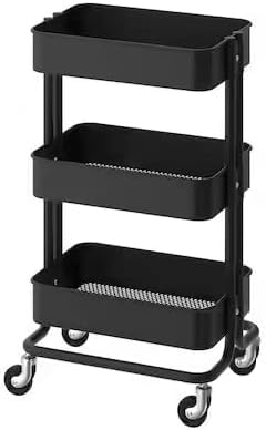 Ikea RÅSKOG - Carrello da cucina con ruote scorrevoli, dimensioni: 35 x 45 x 78 cm, colore: Nero