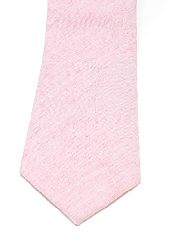 Image of Men's Chambray Cotton Skinny Necktie Tie Textured Distressed Style - 2.5 inch Width