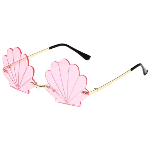 Fashionable Rimless Shell Sun Glasses With Fun Designs For Party Wear And Music Festival Costume Accessories Festival Sunglasses