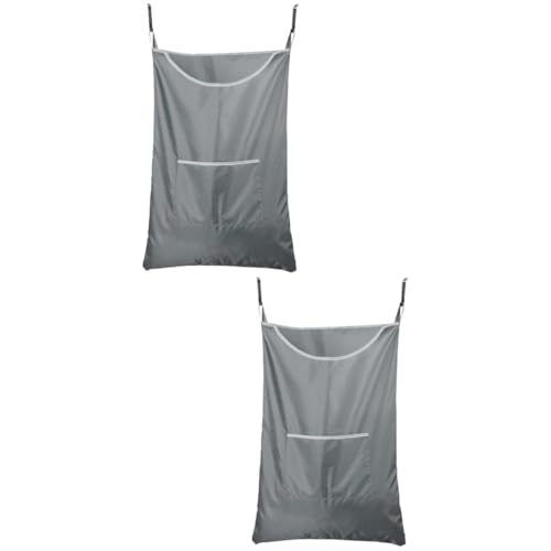 Rangement pour vêtements panier linge gris organisateur salle de bain maison 2 pièces