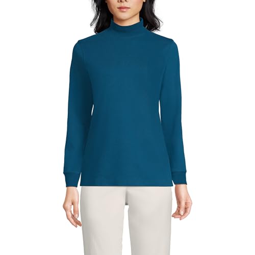 Image of Lands' End Women's Cotton Mock Turtleneck