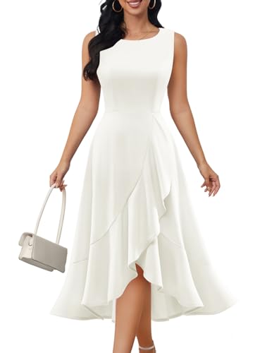 Image of DRESSTELLS Women's Cocktail Party Formal Wedding Guest Church Modest Prom Long High Low Evening Dress