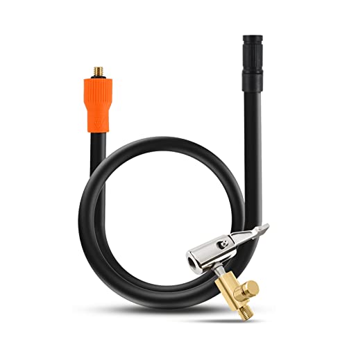 Tire Inflator Extension Tube Tyre Pump Quick Inflation Chuck Adapter Hose Quick-Inflation Clip Connector High-Pressure Tube Car Motorcycle Maintenance Accessories (5-6mm-19.68 inch kit)