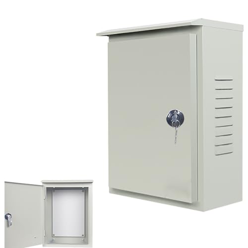 Caja Estanca Exterior Electrica, Caja Conexiones Exterior, Armario de Distribución con Cerradura y Placa de Montaje(30x40x16cm/12x16x6in)