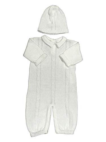 Baby's Trousseau Narrow Bodice Detail Romper with Hat A767 (New Born) White