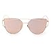 Produktbild URSING Mode Twin-Träger Klassisch Damen Metallrahmen Spiegel Sonnenbrille Katzenaugen Sonnenbrille Brille Frauen Retro Vintage Cat Eye Brillenmode Classic Sunglasses (Roségold)