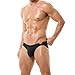 TADUANO Men's Underwear Bikini Briefs Low Rise Sexy Fashion with Pouch Solid Color Comfortable (2XL,Black)