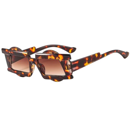 Lunettes de soleil carrées de luxe avec monture bicolore chic pour femme