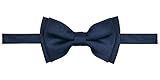 Retreez Solid Matte Color Woven Microfiber Pre-tied Boy's Bow Tie - Navy Blue - 24 months - 4 years