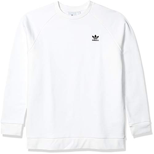 adidas Originals mens Trefoil Essentials Crewneck Sweatshirt White/Black Large