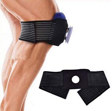 膝 アイシングサポーター 氷のう アイスバッグ固定用サポーター スポーツ用 捻挫 応急処置 アイシング用ラップ 膝サポーター 通気性 伸縮性 スポーツ アウトドア 男女/左右兼用 ジュニア 大人 62*10cm 黒(氷嚢不含)