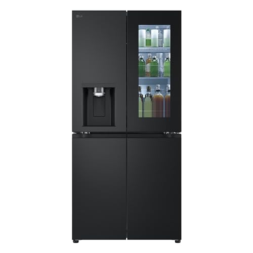 LG GMG861EPAE InstaView Slim Multi-Door, Clase E, 508 L, Frigorífico con Congelador, Dispensador de Hielo, Hielo Triturado con UVnano, Total NoFrost, Compresor Smart Inverter, Wi-Fi, Color Negro Mate